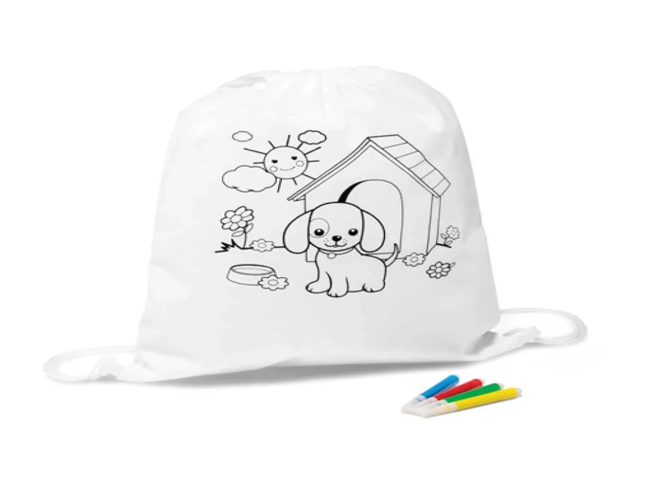 Mini Non-woven Bags 100GSM, 4Color Markers & Imprinted Turtle Outline
